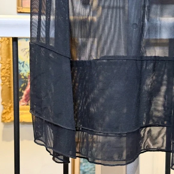 Sympli Black Mesh Overlay Tank Tunic Dress - White House Design - Picture 5 of 14